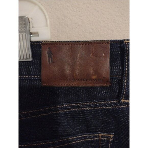 Jacob Davis Evan Slim Straight Leg Blue Denim Jeans True Size Is 42x35 Cotton - Picture 7 of 13